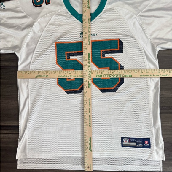 Reebok Miami Dolphins Joey Porter #55 NFL Away White Jersey Adult XL - Picture 6 of 8